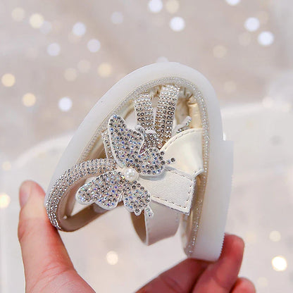 Kids Strappy Sandals for Girls 2025 New Summer Toddler Beach Shoes with Sparkly Sequins Soft Sole  Princess Girls Party Flats