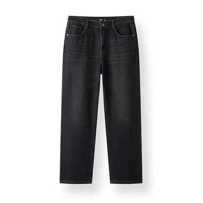 Jeans Men Vintage Washed Whiskered Loose Fit Straight Leg Classic Casual Pants 2025 Autumn Winter