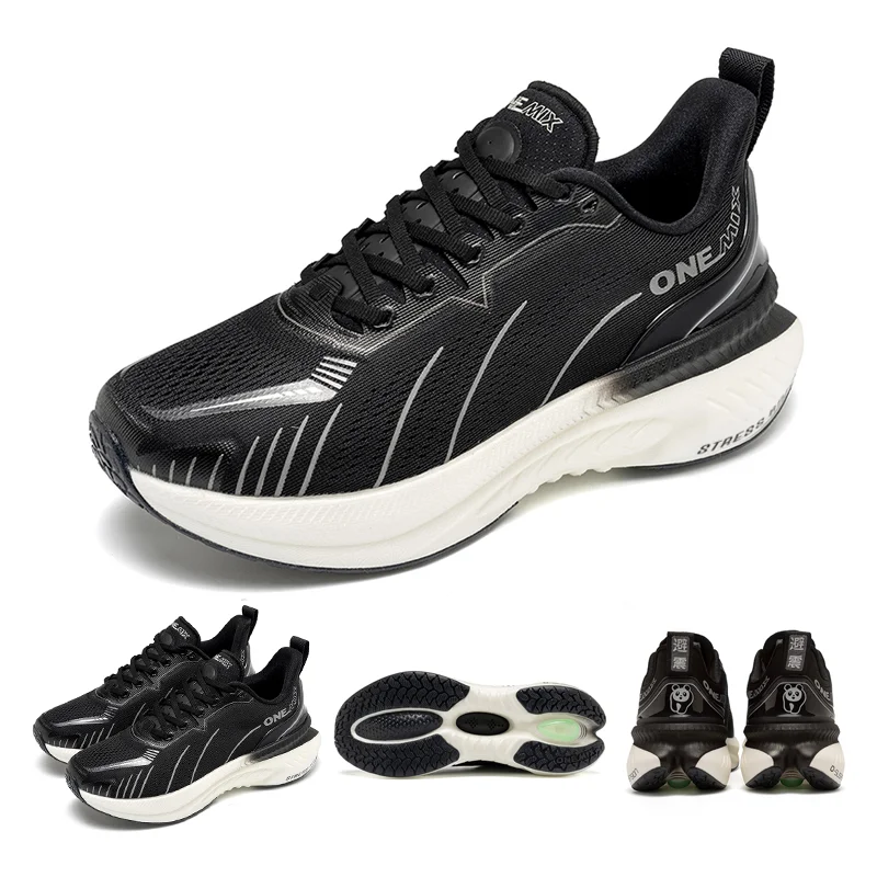 New Cushioning Running Shoes For Men Suitable Heavy Runners Lace Up Sports Women Non-slip Outdoor Athletic Male Sneakers