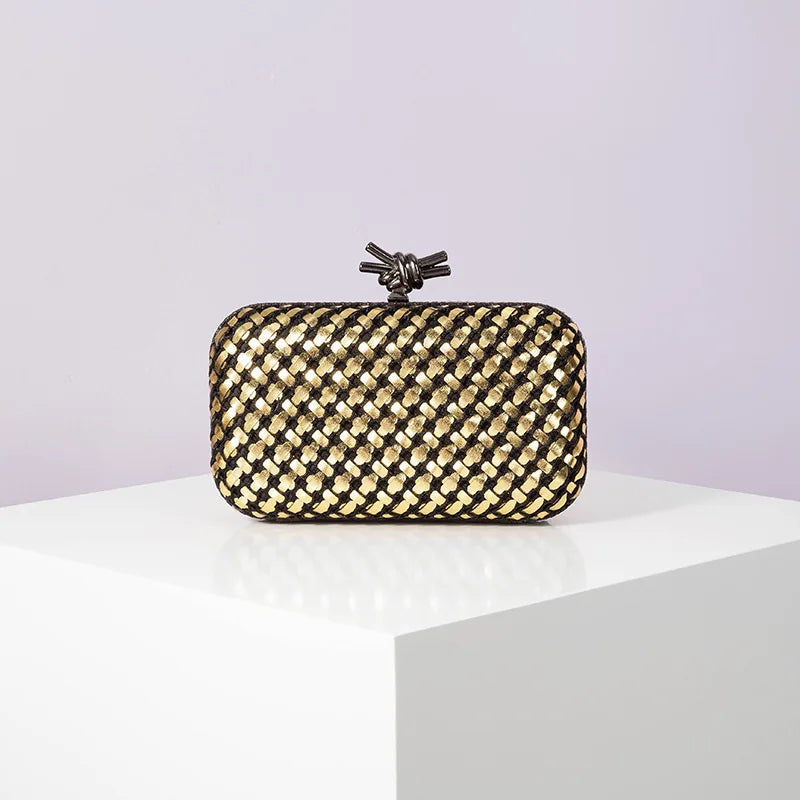 Hand Woven Clutch Purse Luxury For Women 2025 New High Grade Party Wedding Prom Mixed Colors Evening Bag Elegant Trend Chain Bag