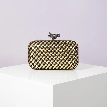 Hand Woven Clutch Purse Luxury For Women 2025 New High Grade Party Wedding Prom Mixed Colors Evening Bag Elegant Trend Chain Bag