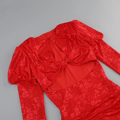 2024 New Fashion Red White Women Gloves Sexy Bodycon Mini Draped Dress Nightclub Party Bar Singer Birthday Celebrate Dress