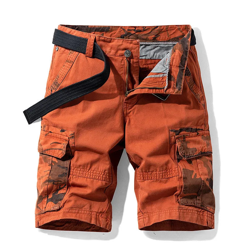 Daily Wear Street Fashion 5 Inch Shorts Men's Summer Casual Multi Pocket Cargo Shorts Loose Straight Breathable Outdoor Sports