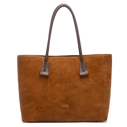 Women's Tote Bag 2026 Spring Brown Anti Velvet Large Capacity Handbag Commuter Women's Bag