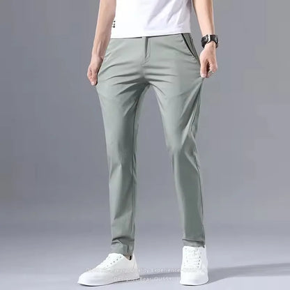 Summer Thin Slim Casual Pants Men Classic Business Cotton Stretch Golf Trousers Korean Male Clothing Work Khaki Chino Pants Man