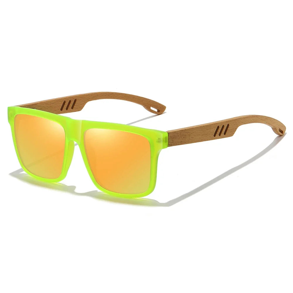 New Arrivals Black Wooden Polarized Sunglasses for Men Bamboo Sunglasses Red UV400 Lenses Fashion Driving Shades S5565