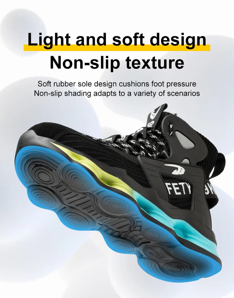 European Plus Size 50 Newest Design Men Wrok Safety Boots Anti-smash Steel Toe Cap Indestructible Construction Industry Shoes