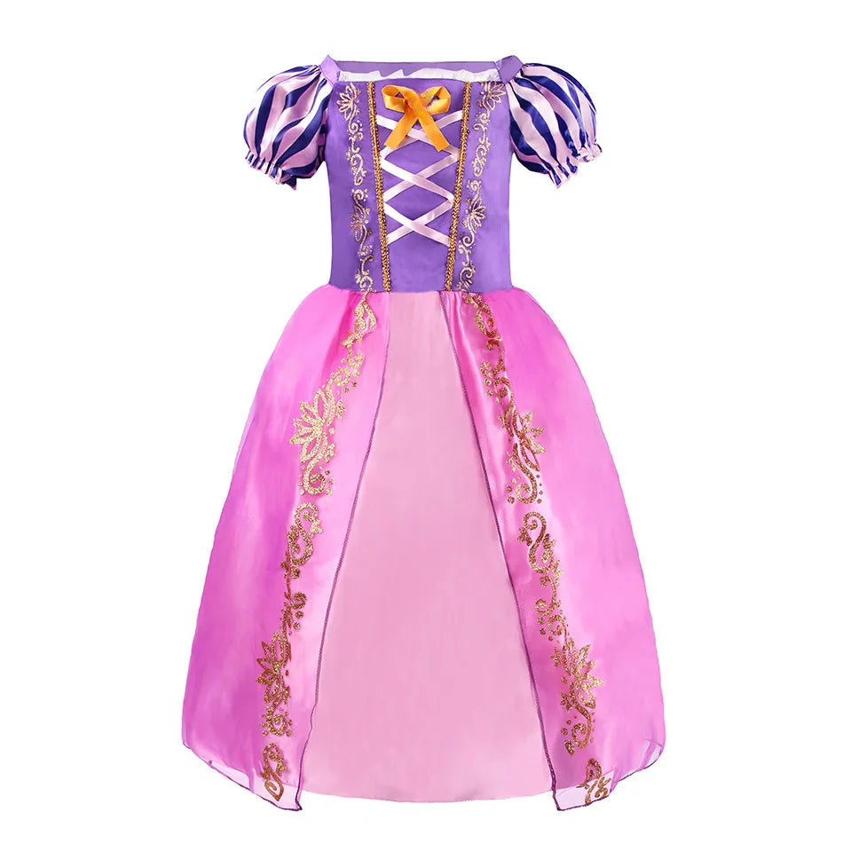 Kids Rapunzel Dress Children Party Tangle Costume Girls Summer Birthday Fantasy Cosplay Carnival Halloween Clothes 3-8 Years