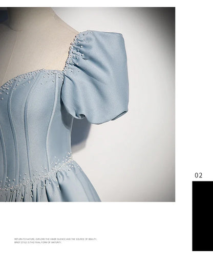 Palace Style Women's Evening Dresses Light Luxury Satin Lace-up Slimming Banquet Ball Gown Skirt Prom Dress Vestidos