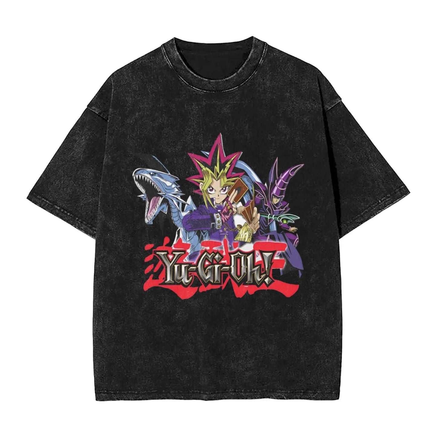 Anime Yu Gi Oh Slifer the Sky Dragon T-Shirt Men O Neck Cotton Washed T Shirts  Short Sleeve Tees Gift Tops Summer Tshirt