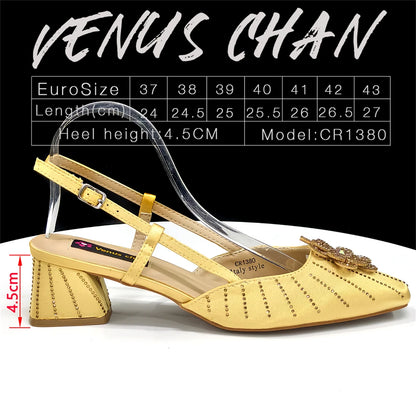 Party Shoes and Bag Ladies Heel Decoration Pure Elegant Flower Wedding Shoes and Bag Full Rhinestone Fashion Handbag