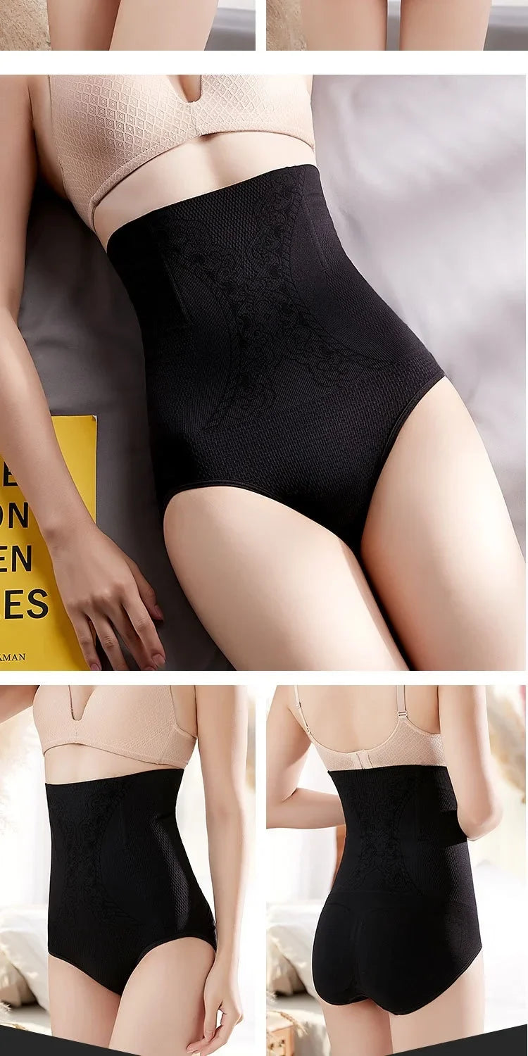 2pcs Women No Trace High Waist Shaping Brief Breathable Body Shaper Slimming Underwear Butt Lifter Control Pantie Shapewear Pant
