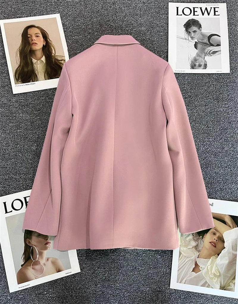 Spring Autumn High Quality Long Sleeve Female Blazer Double Button Jacket Ladies Business Work Wear Formal Coat Women Outerwea