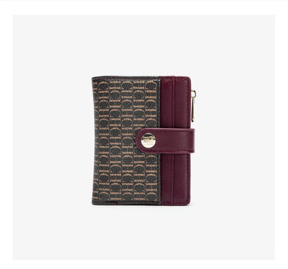 Women's Wallet Simple Wine Red Zero Wallet Credit Card Bag