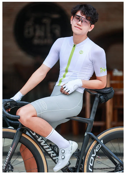 2025 Men's Cycling Bib Shorts High-Waisted Breathable Biking Bicycle Bibs Pants MTB Cycling Clothing Man with Pockets