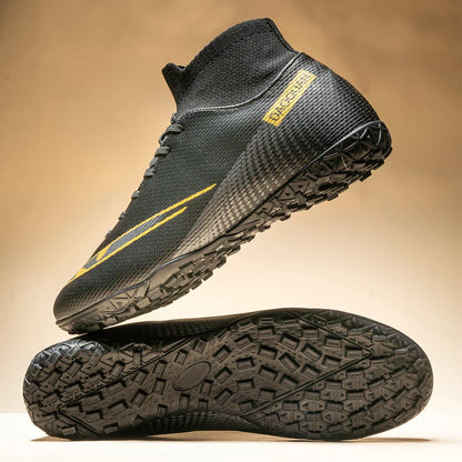 High-top soccer boots broken nails TF and spikes FG, 2 colors to choose from unisex styles professional breathable  football
