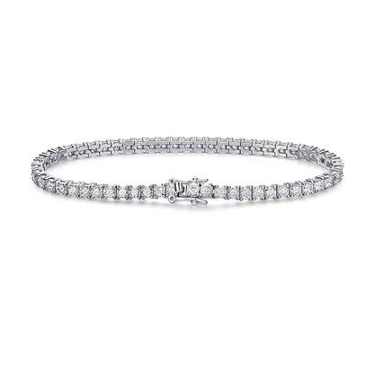 3/4/5mm Pass Diamond Test Moissanite Tennis Bracelets for Women Men Original 925 Sterling Silver Bangles with Certificate