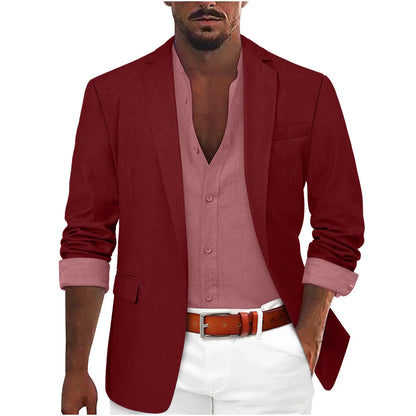 2026 Fashion Men's Clothing Business Casual Blazer Coats Classic Single Button Slim Fit Suit Jackets Elegant Gentleman Suit Tops