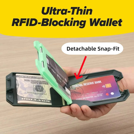 Porte-cartes RFID personnalisé avec pince à billets amovible, petit étui pour cartes de crédit anti-écrasement, sécurisé, pour hommes