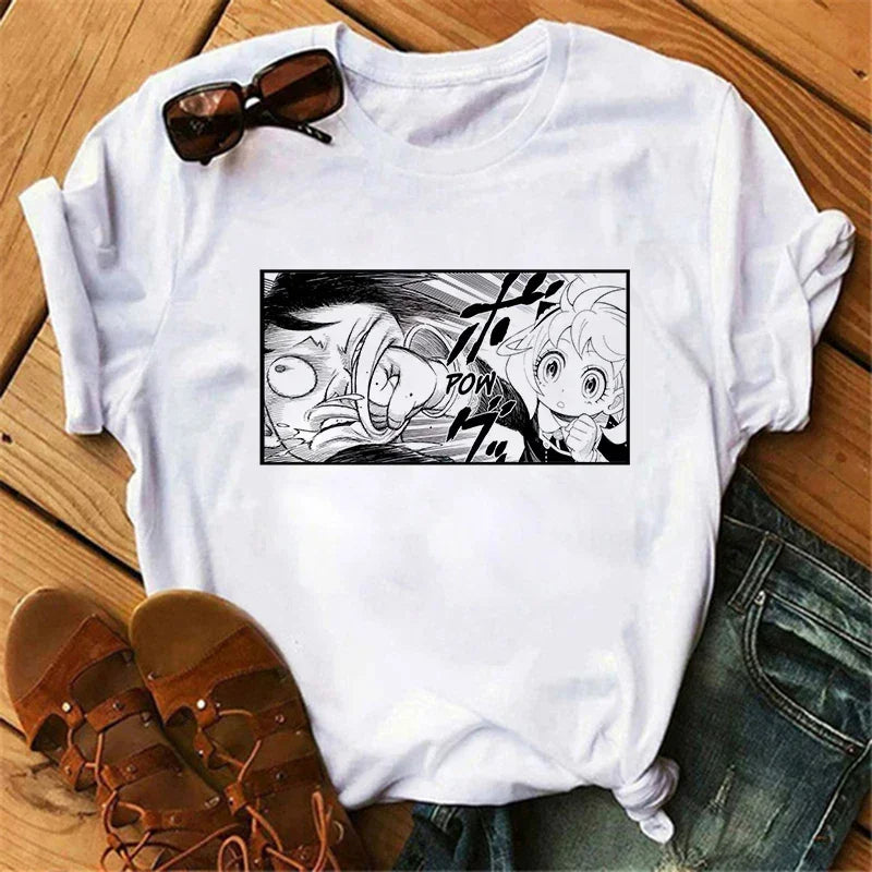 Anime Spy X Family T shirt Wommen Japanese Harajuku Fashion Short Sleeve T-shirts Summer Tops Kawaii O-Neck Women's T-shirt Top