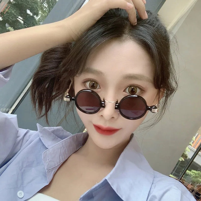 Round Steampunk Sunglasses For Men Retro Fashion Punk Sunglasses Women Trendy Vintage Glasses Dropshipping Gafas De Sol Hombre