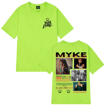 Rapper Myke Towers Graphic T-shirts Men Women Fashion Hip Hop Oversized T Shirt Comfort Cotton Short Sleeve T-shirt Streetwear