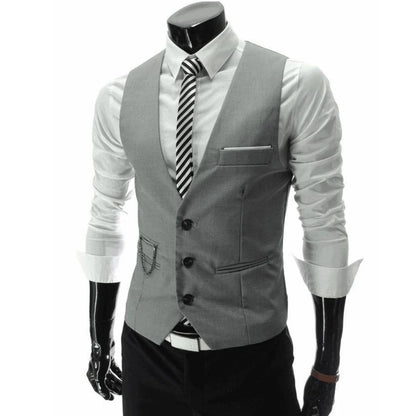 New Arrival Dress Vests For Men Vest Slim Fit Mens Suit Vest Male Waistcoat Gilet Homme Casual Sleeveless Formal Business Jacket