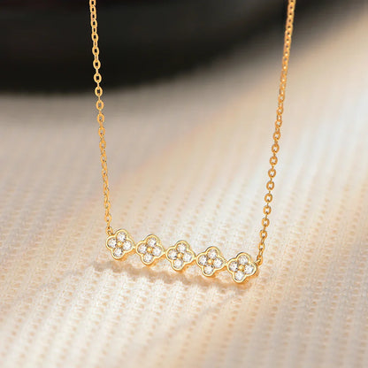 Original New Five flower Moissanite Necklace for Women 925 Sterling Silver Fine Necklace Engagement Gift Wedding Jewely
