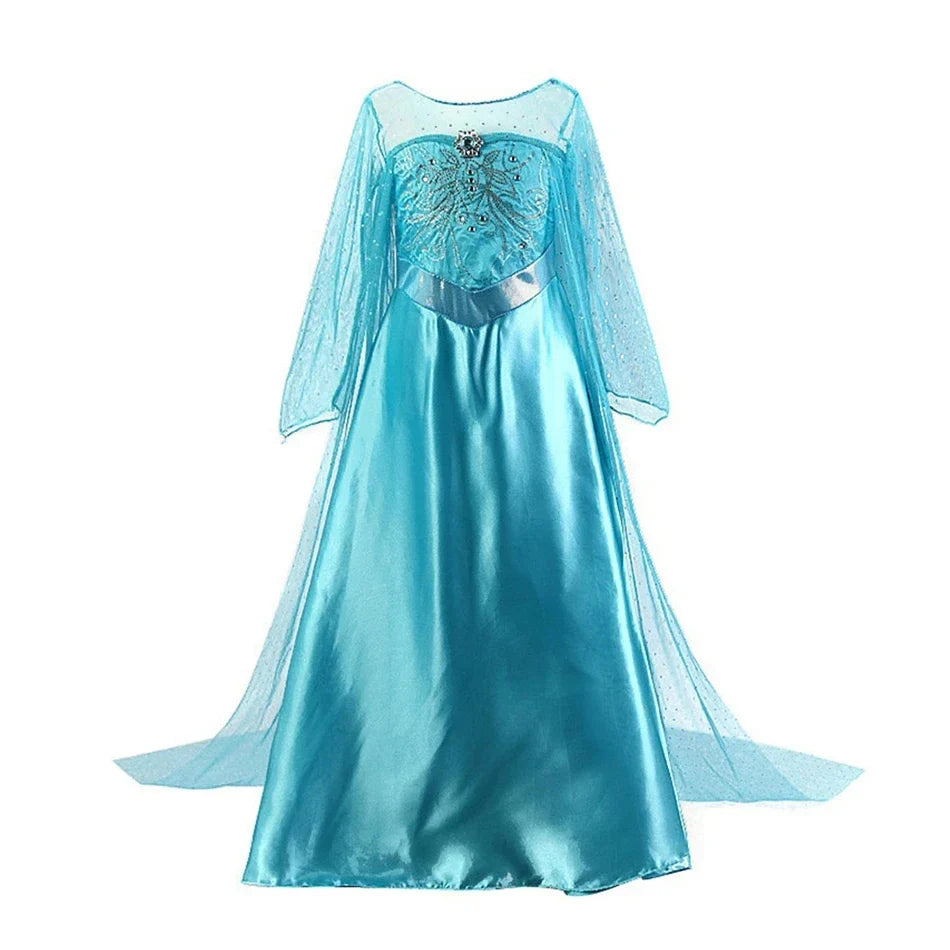 Children Costume Girl Dress Halloween Princess Cosplay Party Rapunzal Anna Elsa Birthday Clothes