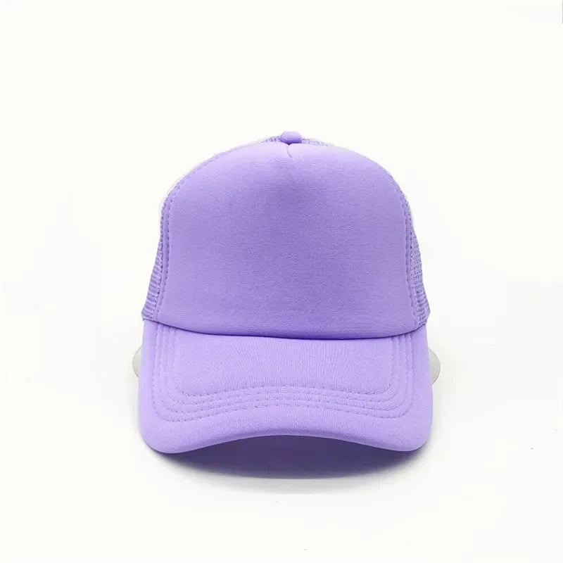 Unisex Cheaper 5 Panel Trucker Hat For Adult Summer Net Baseball Cap Men Women Sponge Mesh Adjustable Sun Hat Visor