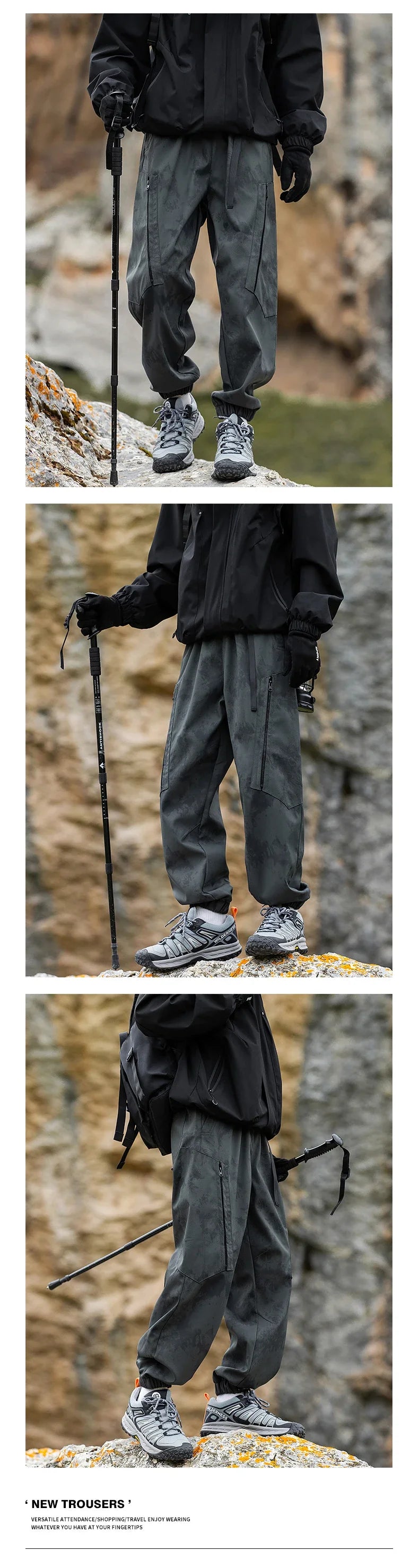 Hiking Pants Men Waterproof Windproof Pants Breathable Loose Trousers Fishing Cycling Trekking Camping Outdoor Sport Pant Autumn