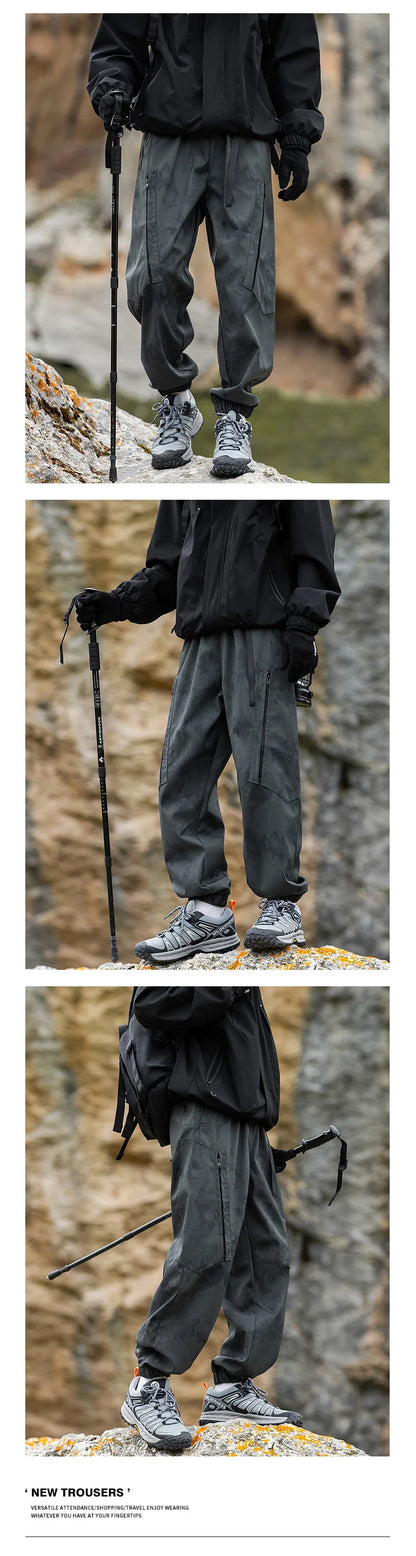 Hiking Pants Men Waterproof Windproof Pants Breathable Loose Trousers Fishing Cycling Trekking Camping Outdoor Sport Pant Autumn