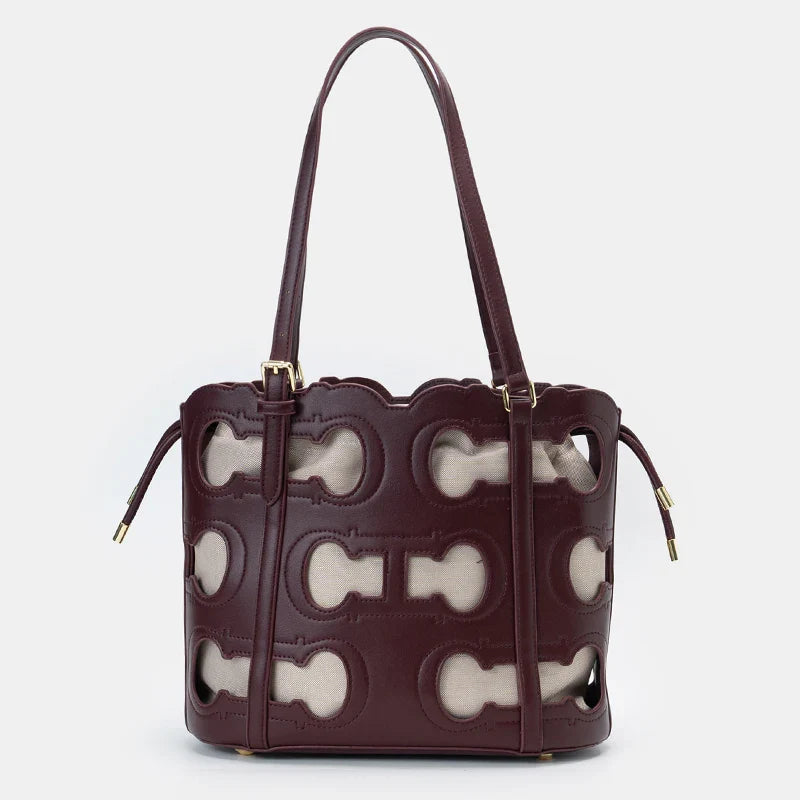 High-end Brand Women's Handbag Fashion Hollow 2026 New Large Capacity Simple Shoulder Bag