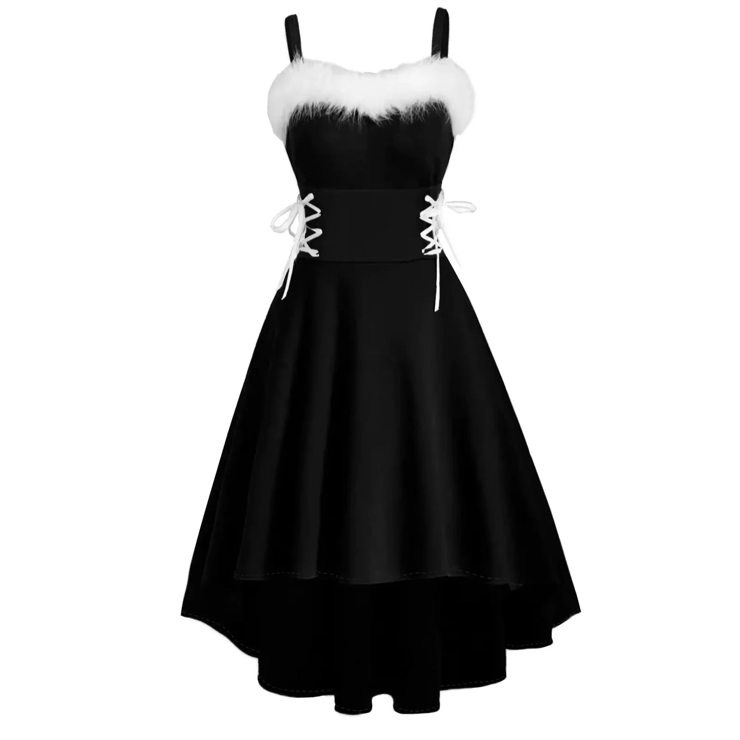 Women's Dress Christmas Floral Print Cold Shoulder Flounce Trim Elegant Dresses For New Year Sexy Merry Christmas Gift