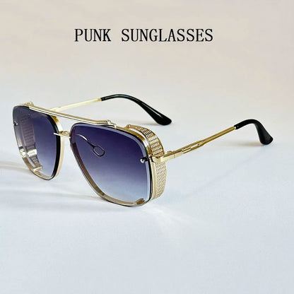 2025 Steampunk Sunglass Men Vintage Square Sunglasses Women Trendy Retro Punk Fashion Glasses Gafas De Sol Hombre Luxe Zonnebril