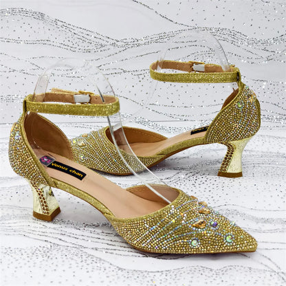 Elegant Italian Design Pointy Heels with Rhinestone-Embellished Laurel Shape - Comfortable & Durable for Every Occasion