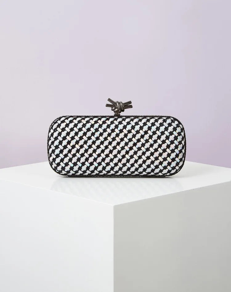 Hand Woven Clutch Purse Luxury For Women 2025 New High Grade Party Wedding Prom Mixed Colors Evening Bag Elegant Trend Chain Bag
