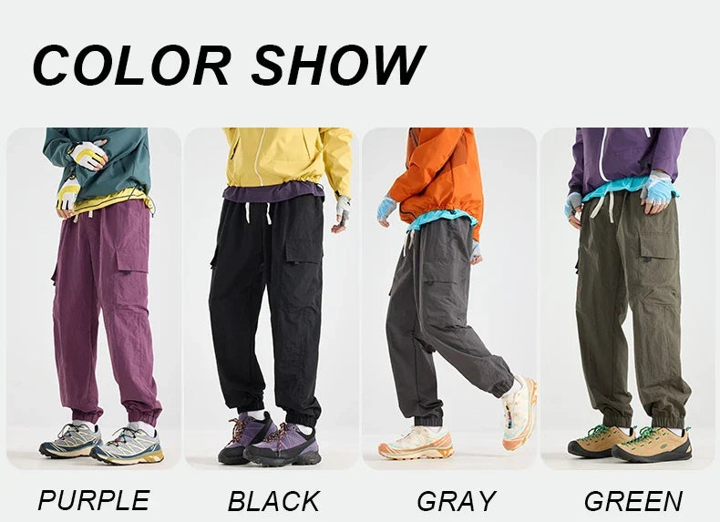 Men's Water-repellent Hiking Cargo Pants Breathable  Fashion Cargo Pants Autumn Trousers Fishing Camping Pants Male