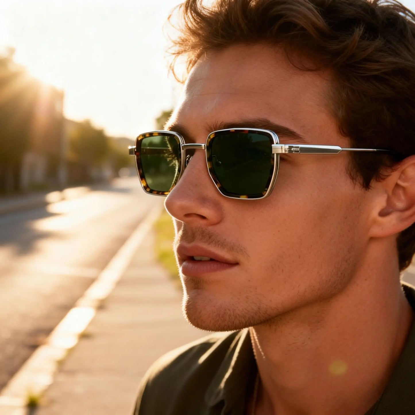 Vintage High-end Metal Steampunk Sunglasses Men Square Polarized Sun Glasses Women Stylish Retro Brand Shades Male Female UV400
