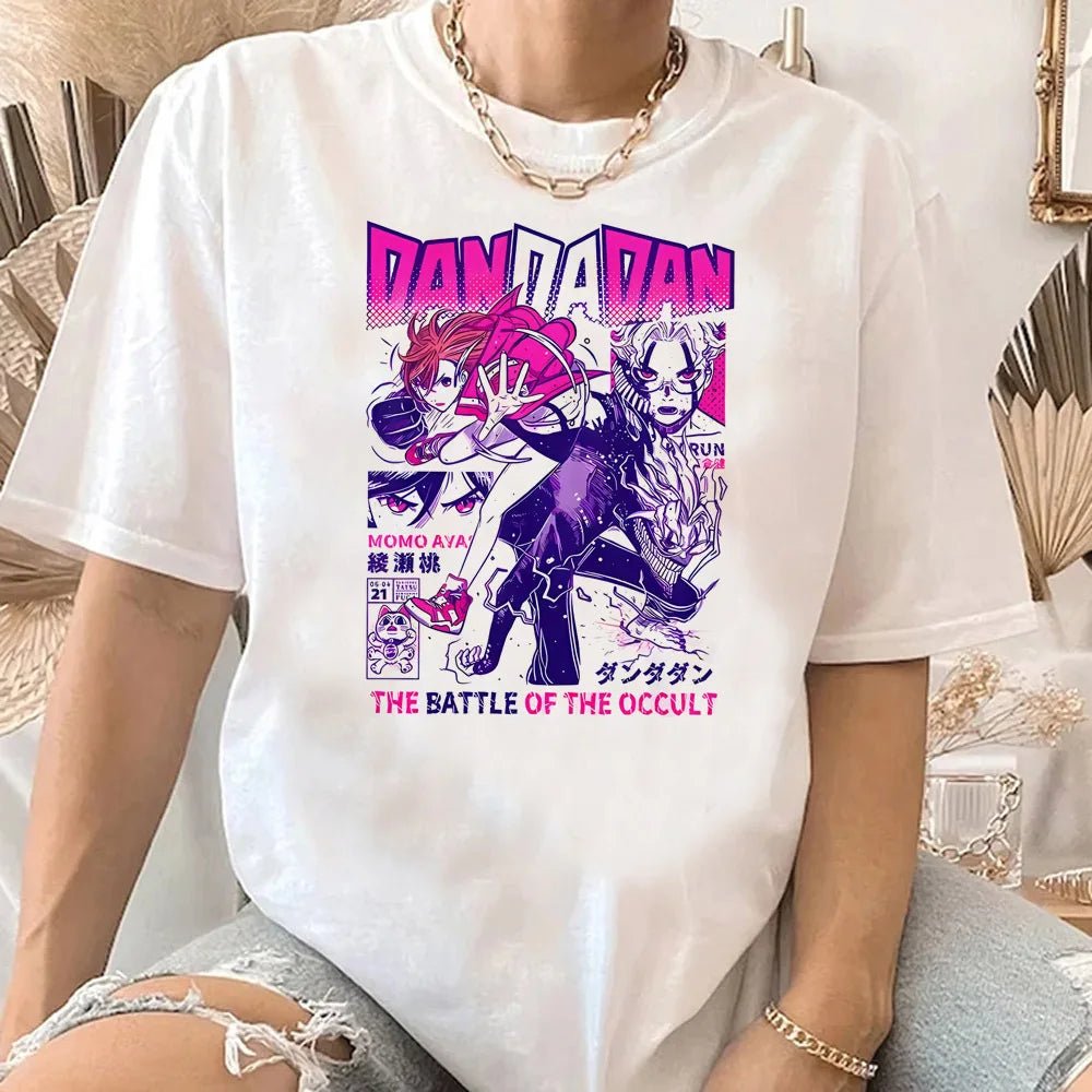 Dandadan tshirt women Trendy Pastel Classic 80s korean clothes Breathable t shirt anime Pop Culture kawaii Breathable