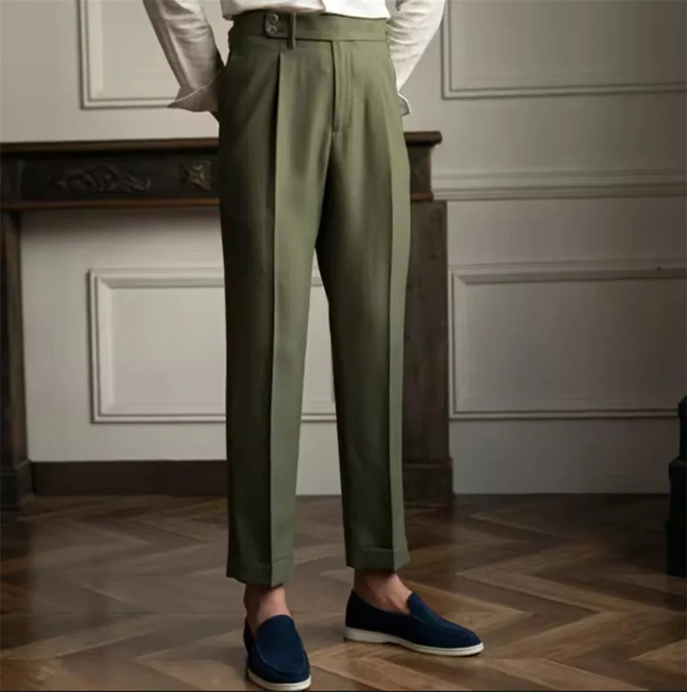 Leisure Men's Pants Suit Slim Fit Trousers Formal Waistline For Wedding Party Business Suit Pants Spring Summer Office