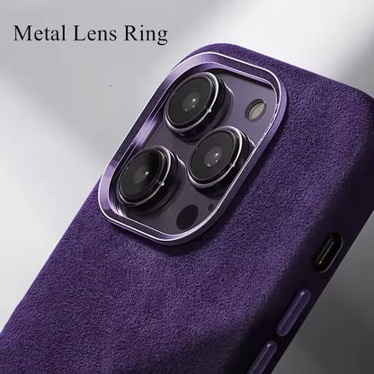 Premium Soft Suede Metal Camera Lens Protection Magnetic Phone Case for IPhone 16 15 14 Plus 13 12 Pro Max shockproof Back Cover