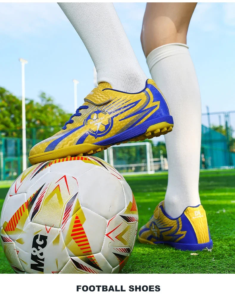Kids Soccer Cleats Football Shoes AG/TF Studs Non Slip Wear Resistant Breathable Training Sneakers Children Boy Girl Match Boots