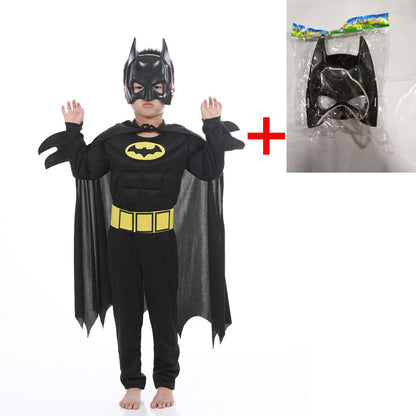 Halloween Children Boys Bat Cosplay Costume Batboy Fancy Black Superhero Cosplay Kids Costume Outfits Comic Masquerade Evening