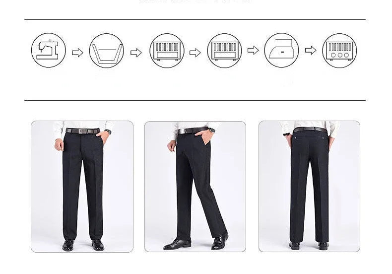 Mens Summer Casual Suit Thin Pants Classic Formal Business Fashion Autumn Thick Stretch Trousers Male Brand Clothes GOZBKF