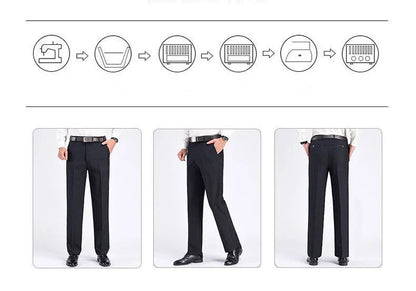 Mens Summer Casual Suit Thin Pants Classic Formal Business Fashion Autumn Thick Stretch Trousers Male Brand Clothes GOZBKF
