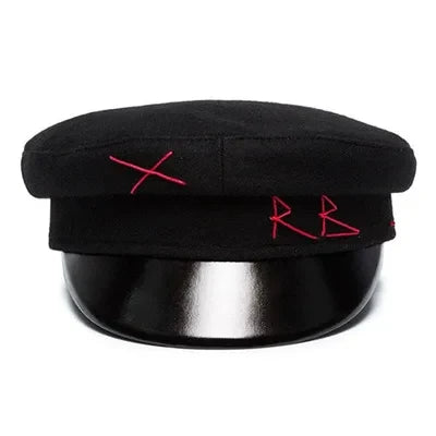 Brand Collection Wool Newsboy caps  New Women Hats Flat Militray Caps Baker Boy Hat with logo