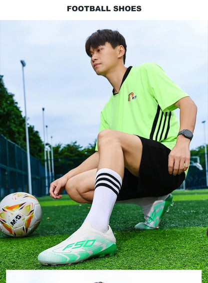 New Men Football Boots High-quality Soccer Shoes Sneakers Match Indoor Non-Slip Grass Cleats Mid-top Light Hot-selling Outdoor