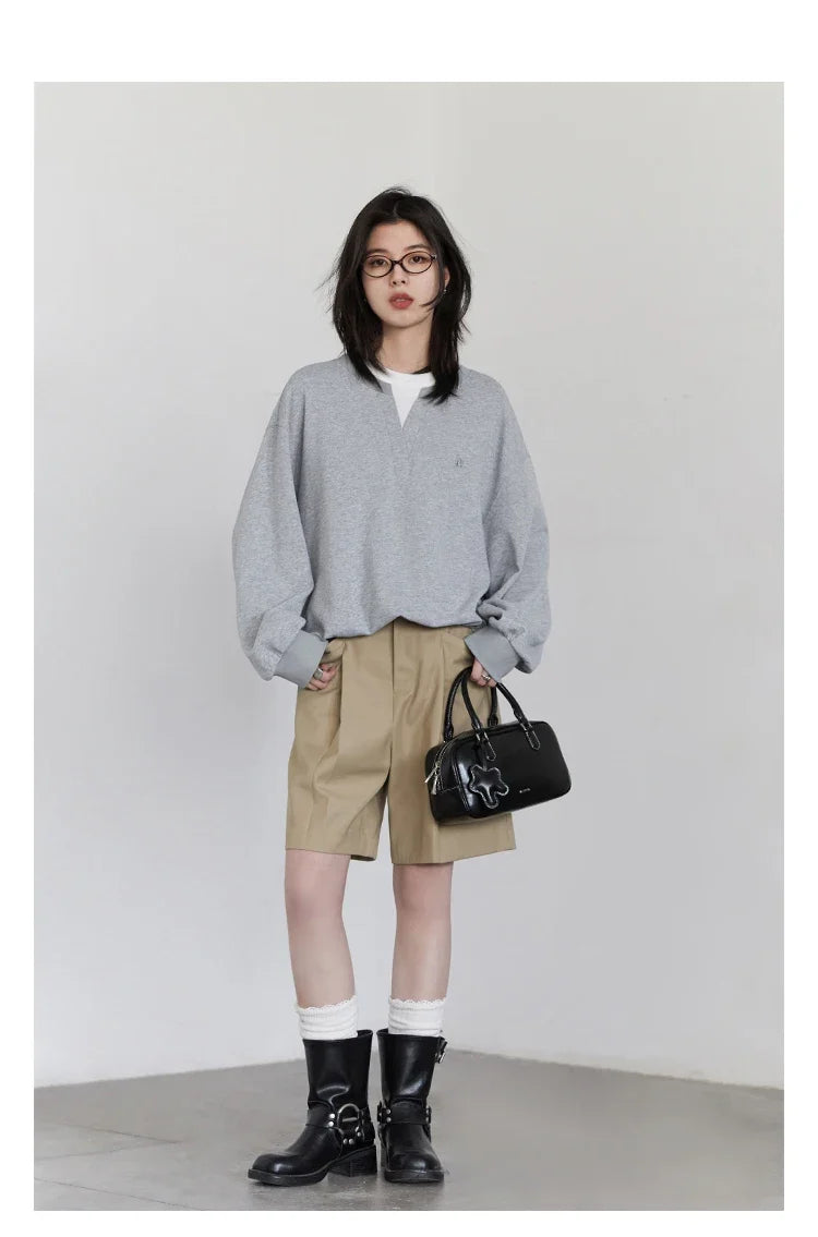 Korean Women Sweatshirts Loose Casual New Contrast Splicing Hoodie Female Top Woman T Shirt Pullover Spring Autumn 2025