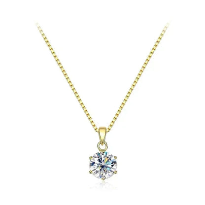 1-10Carat Moissanite Diamond Pendant Necklace for Women S925 Silver D Color VVSI Clarity Solitaire Diamond NeckchainCertified